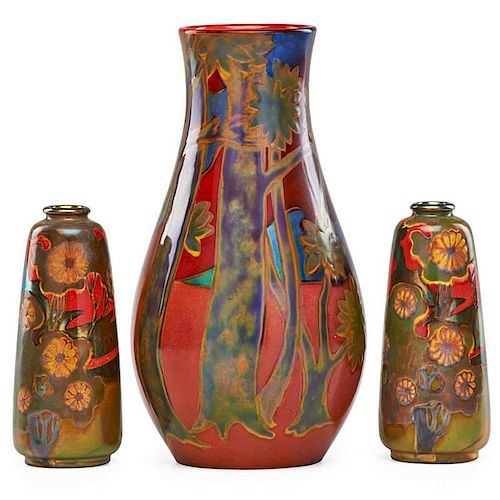 ZSOLNAY Three vases