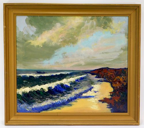 Post Impressionist Shoreline Landscape Painting