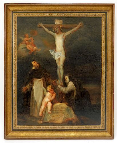 Follower of Anthony van Dyck Crucifixion Painting