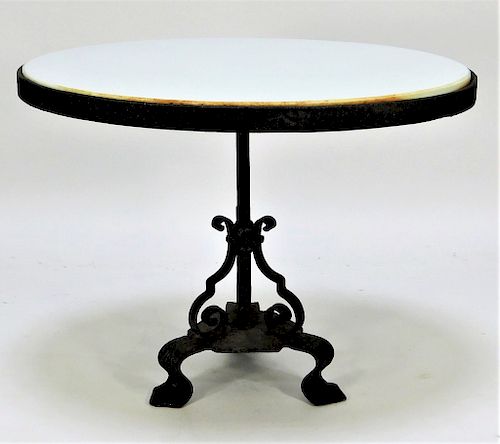 Antique Wrought Iron Vitrilite Miniature Table