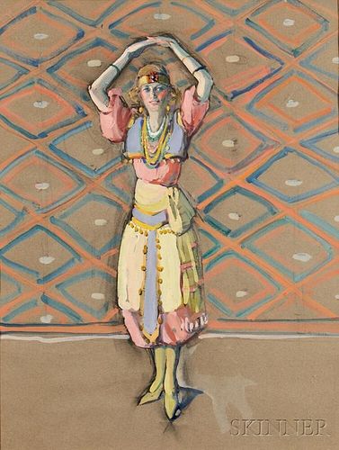 Jane Peterson (American, 1876-1965)    Dancer Posing in Festive Costume