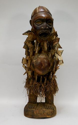 African Carved Wood Figural Ceremonial Statue
