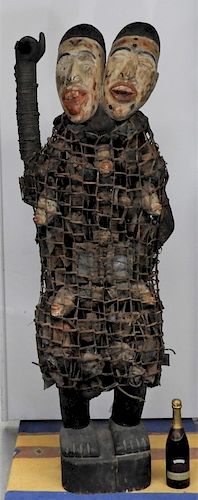 African Double Headed Effigy Totem