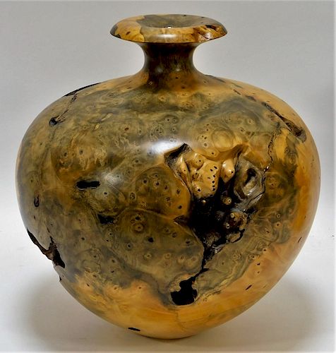 Warren Vienneau Turned Burl Wood Vase