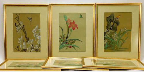 6PC Bird and Flower Woodblock Prints