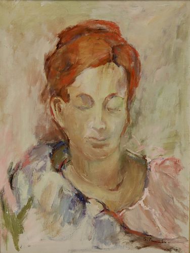 S. FREEMAN. Signed Oil On Canvas Portrait.