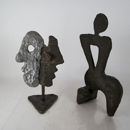 Two Modern Abstract Bronze Sculptures
