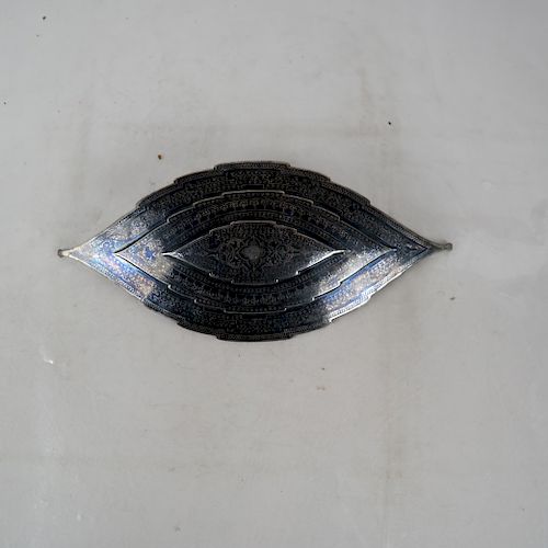 Large Silver Niello-Style Belt Buckle