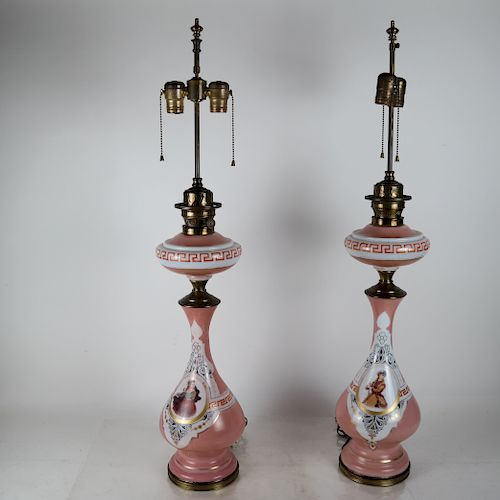 Pair Victorian Converted Gas Lamps