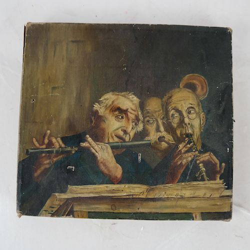 Three Musicians - Oil on Canvas, Unframed
