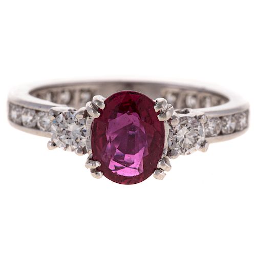 A Tiffany & Co Ruby & Diamond Ring in Platinum
