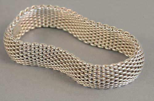 Tiffany sterling silver mesh bracelet with bag "Summerset".