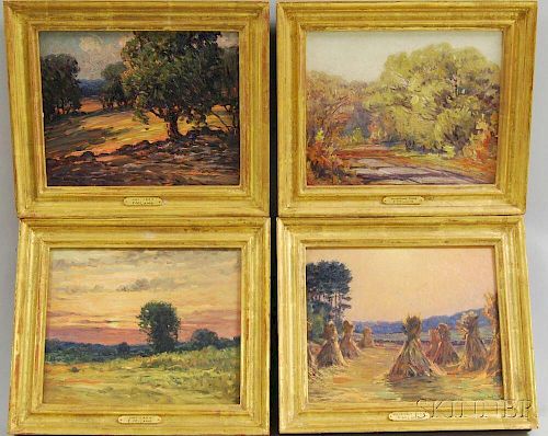 Frederick Mortimer Lamb  (American, 1861-1936)      Four Landscapes