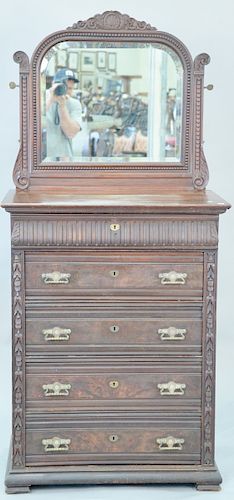 Victorian chest and mirror. ht. 74 in.