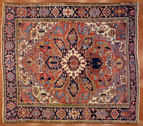 Antique Heriz Carpet, Persia, 10.1 x 11.7