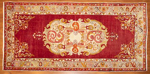 Semi-Antique Turkish Oushak Rug, 3.6 x 6.8