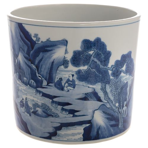 Chinese Blue/White Porcelain Brush Pot