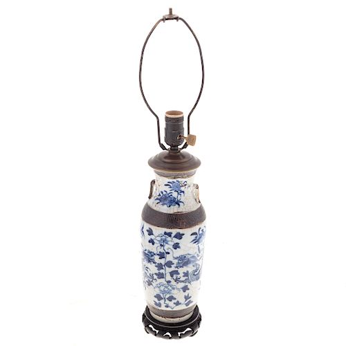 Chinese Export Blue/White Vase Lamp