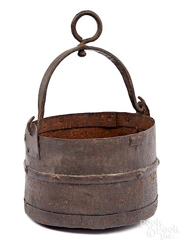 Revolutionary war hand forged cannon sponge bucket