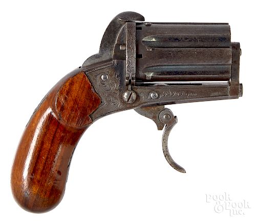 French pin fire pepperbox pistol