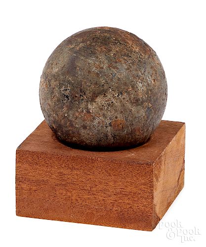 Civil War era six pound solid shot cannon ball