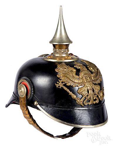Prussian WWI leather pickelhaube officer helmet
