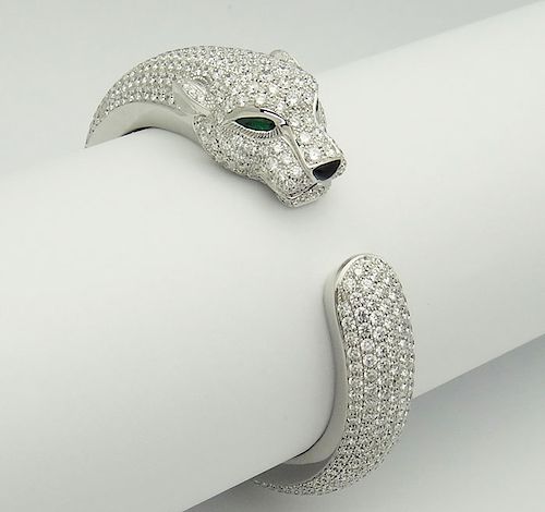 Cartier  Panthere 18K Gold 15.74tcw Diamond Emerald