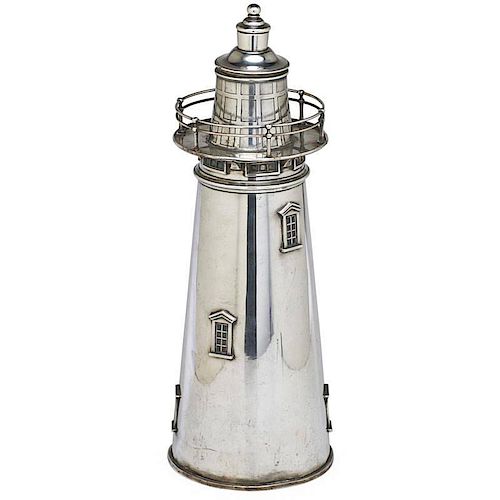MERIDEN Massive lighthouse cocktail shaker