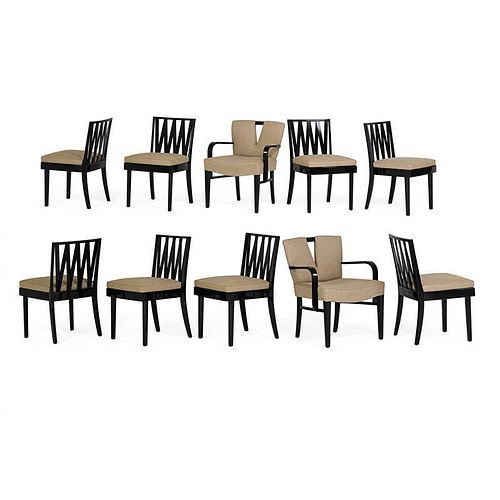 PAUL FRANKL Ten dining chairs