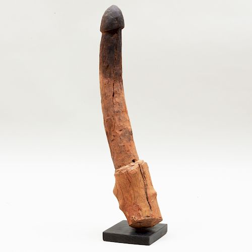 African Carved Wood Phalus of Considerable Size