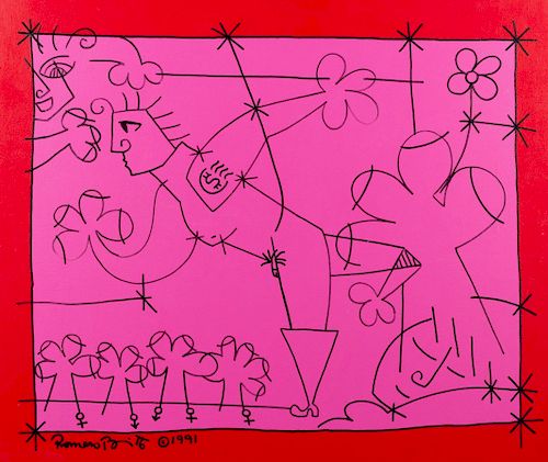 Romero Britto
(Brazilian, b. 1963)
Untitled (Red & Pink), 1991