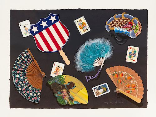 Betsy Schein Goldman
(American, 1932-2005)
Fans and Playing Cards of Many Lands, 1989