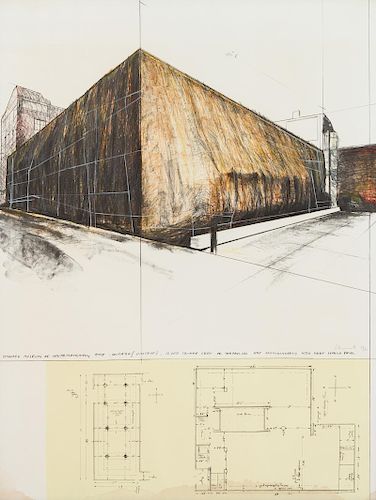 Christo
(American, b. 1935)
Wrapped Museum of Contemporary Art, Chicago (Project), 1972