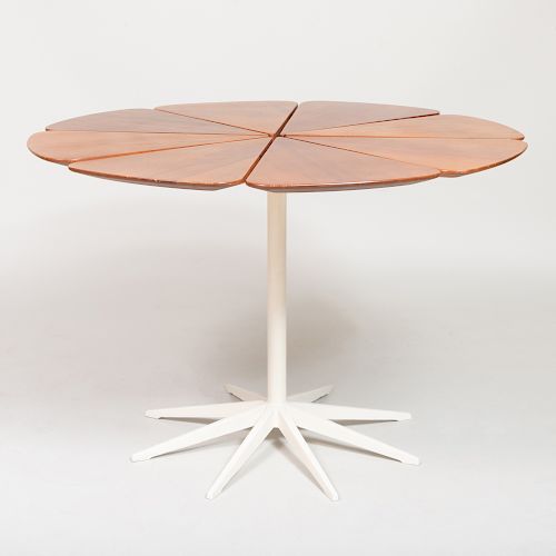 Richard Schultz Stained Wood and Enameled Metal Petal Dining Table, For Knoll