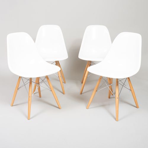 Set of Four Eames Style Fiberglass Chairs, by Modernica