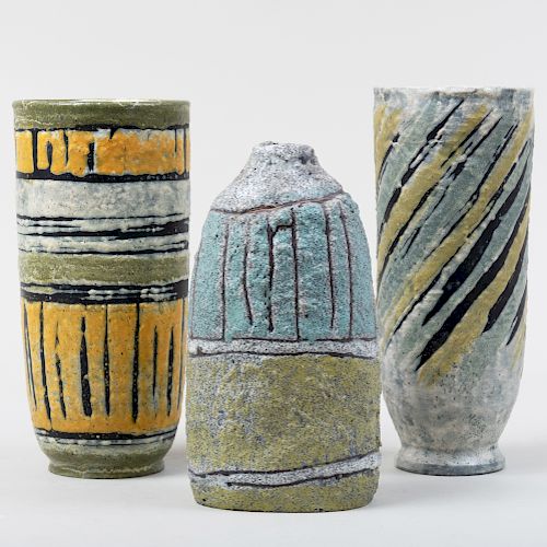 Group of Three Gorka Livia Pottery Vases