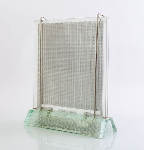 René André Coulon 'Radiavers' Glass Heater for St. Gobain Refitted as a Lamp