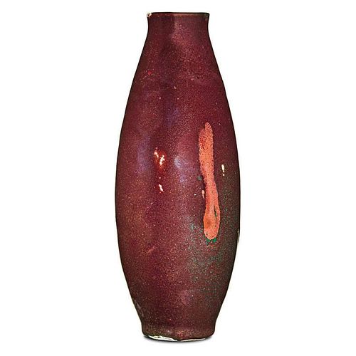 HUGH ROBERTSON; DEDHAM Vase, oxblood glaze