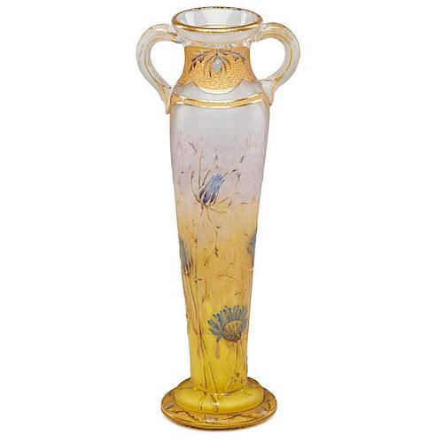 DAUM Glass vase with flowers