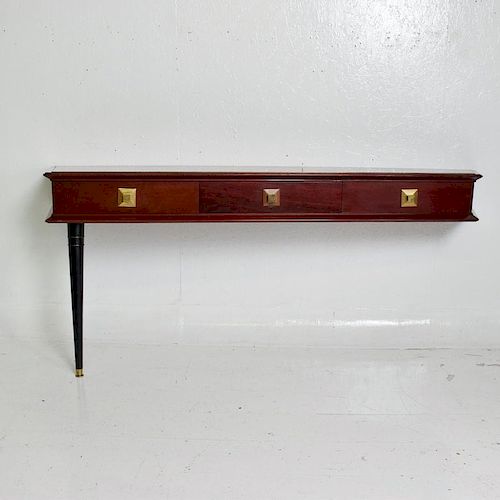 Mid Century Modernist Wall Console Table Desk by Robert & Mito Block