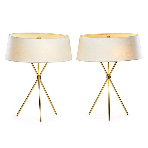 GIBBINGS; HANSEN Floor lamp and two table lamps