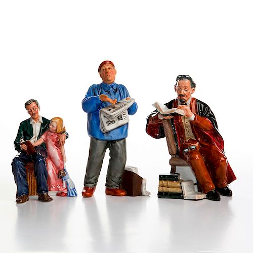 3 ROYAL DOULTON READING FIGURINES