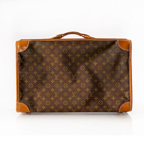 FRENCH CO LOUIS VUITTON LV LOGO SMALL LEATHER SUITCASE