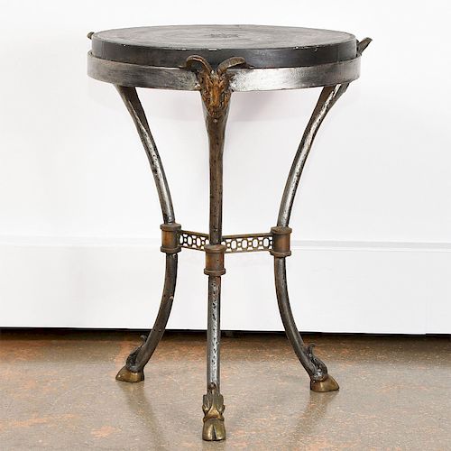 ACCENT TABLE WITH RAM HEAD AND HOOF DESIGN