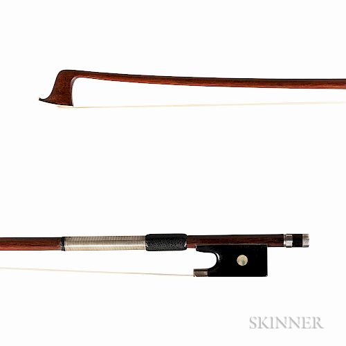 Silver-mounted Violin Bow, Attributed to H.R. Pfretzschner