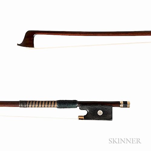 French Gold-mounted Violin Bow, Jacob Eury