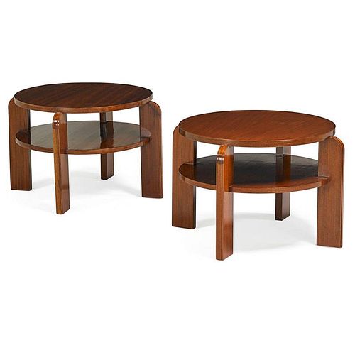 ART DECO Pair of tiered side tables