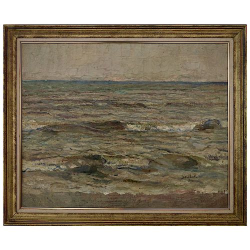 French Post-Impressionist Seascape Oil Painting, 1931