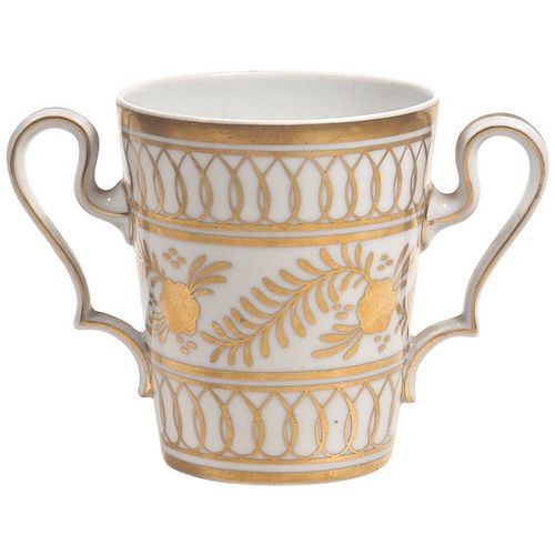 Limoges Porcelain and Gilt Loving Cup Posy Vase