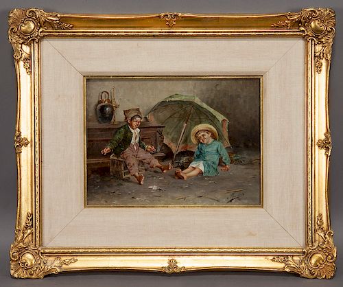 19th C. Continental oil on canvas,
